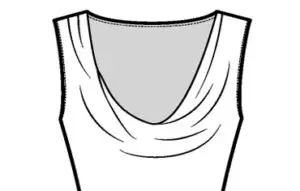 Sketch of a Deep Cowl Neckline