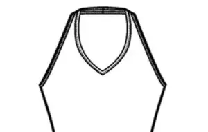 Sketch of a Halter Neckline