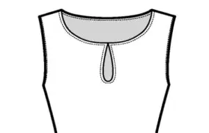 Sketch of a Keyhole Neckline