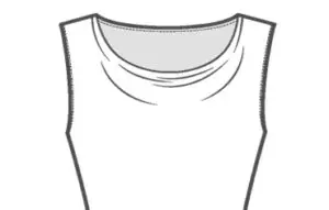 Sketch of a Mid depth Cowl Neckline
