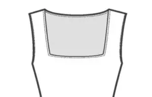 Sketch of a Square Neckline