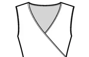 Sketch of a Surplice wrap Neckline