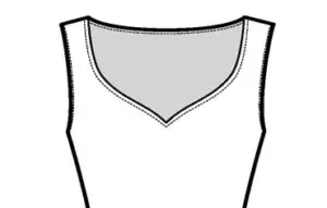 Sketch of a Sweetheart Neckline
