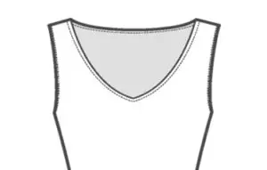 Sketch of a Wide Deep V-Neckline