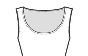 Sketch of a Wide Scoop Neckline