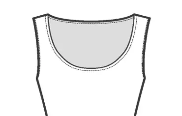 Sketch of a Wide Scoop Neckline