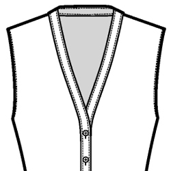 Black-and-white technical flat drawing of a Baseball Collar.
