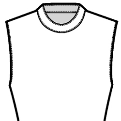Black-and-white technical flat drawing of a Banded Collar.
